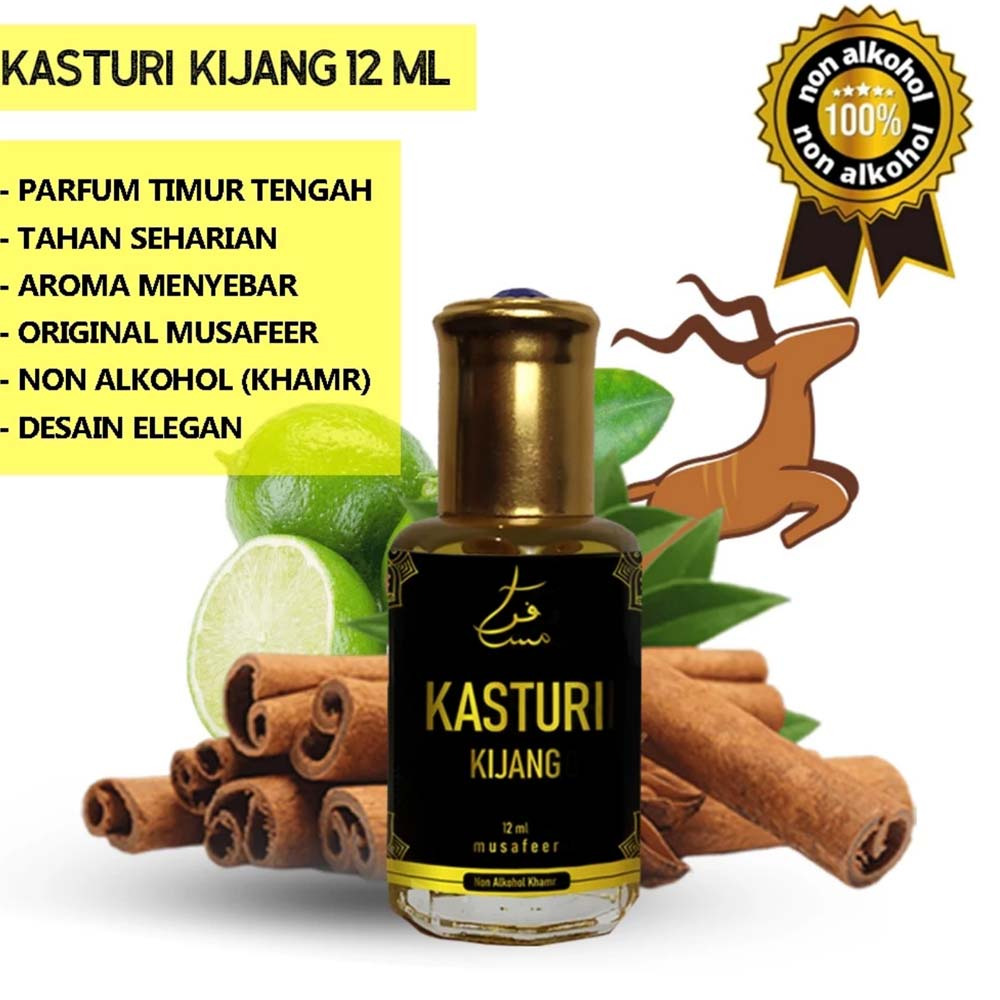 PARFUM KASTURI KIJANG 12 ML | MINYAK KASTURI ASLI | MINYAK WANGI ARAB NON ALKOHOL 100%