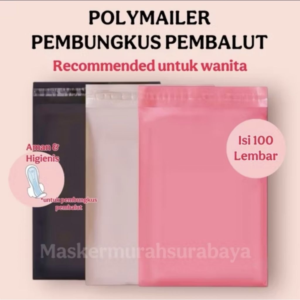 

Polymailer Pembungkus Pembalut Isi 100 Lembar Aman & Higienis Berwarna