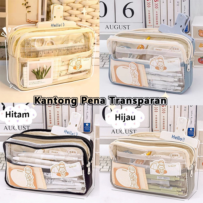 

Lucu Aesthetic Tempat Pensil Transparan/Large Kotak Pensil Anak Pen Pouch/School Stuff Perlengkapan Sekolah Gaya INS Tempat Pensil Cantik Untuk Anak Laki-Laki/Perempuan