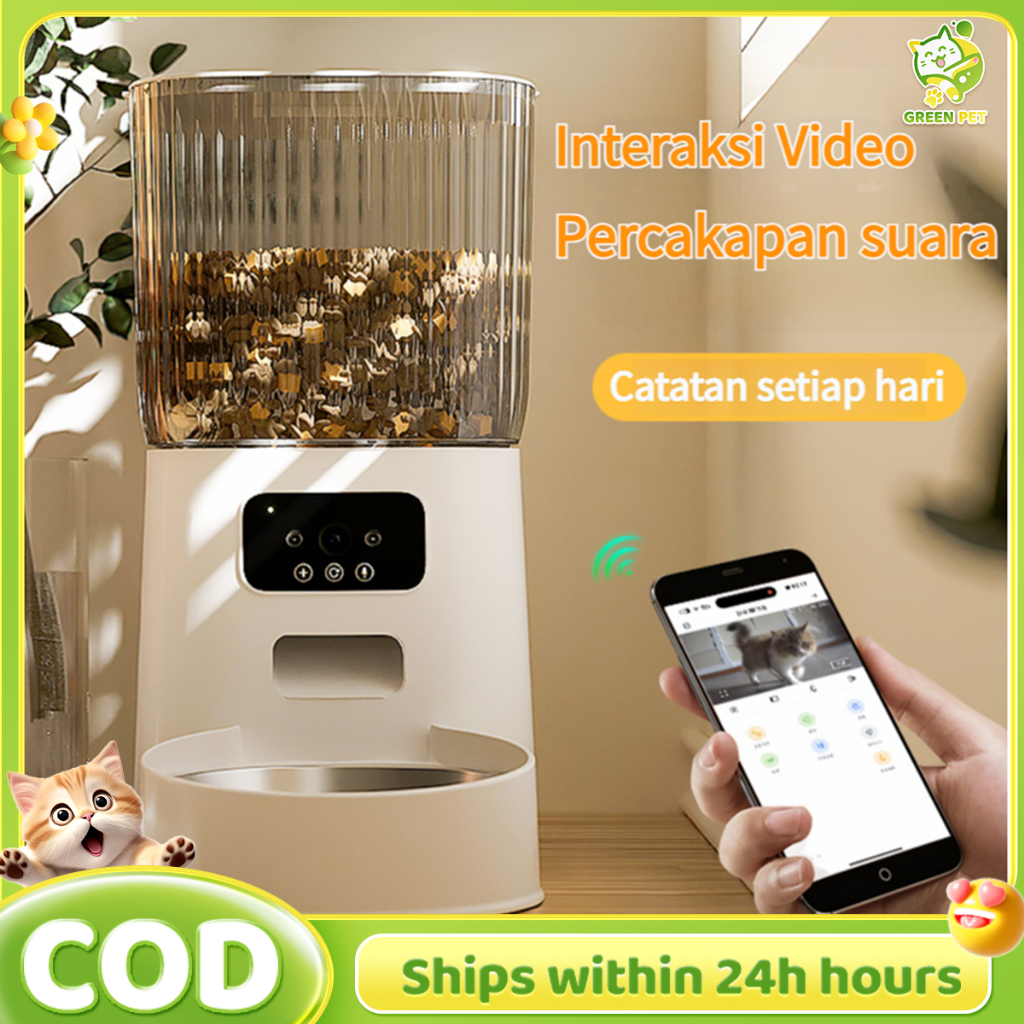 NEW PAPAPET App+Camera Intercom Smart Pet Feeder Automatic Pet Feeder APP WIFI Connect Kontrol