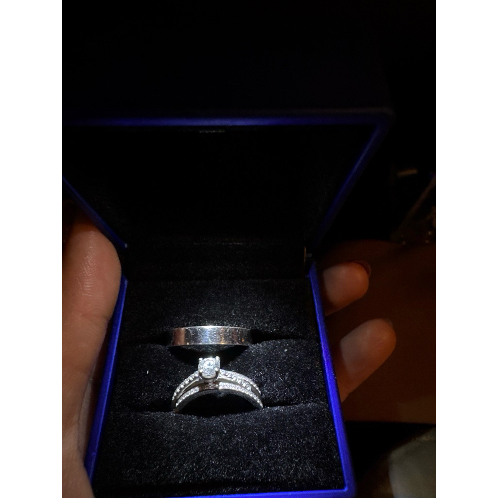 Cincin Emas Putih Asli Set Pria dan Wanita 10,25gram