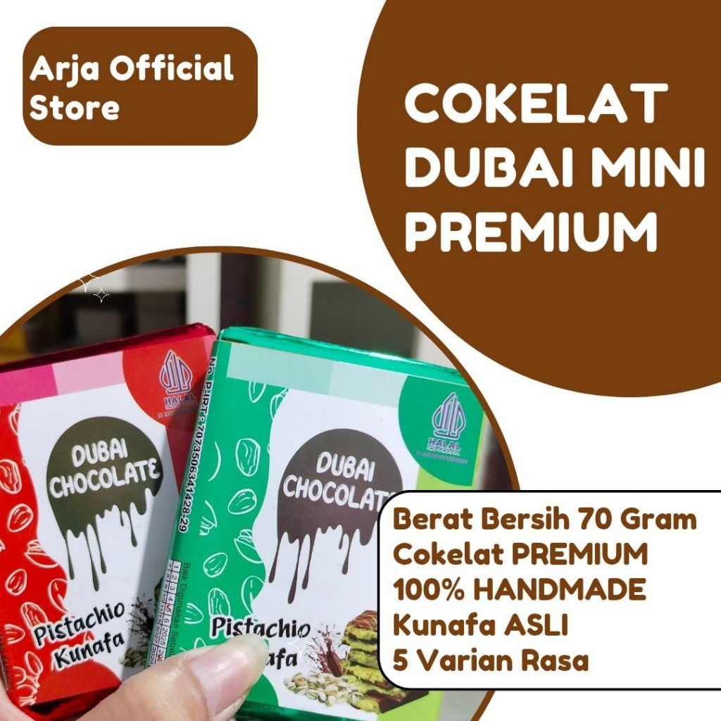 

Cokelat Dubai Premium 70 Gram / Dubai Chocolate / Coklat Dubai By Arjaiha Homemade