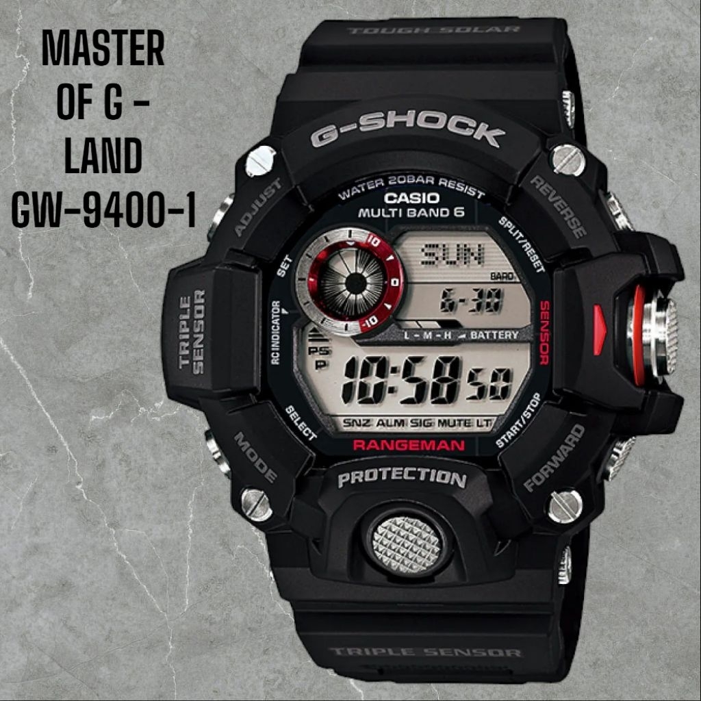 JAM TANGAN PRIA MERK G-SHOCK TYPE GW-9400 ORI BM BATERAI