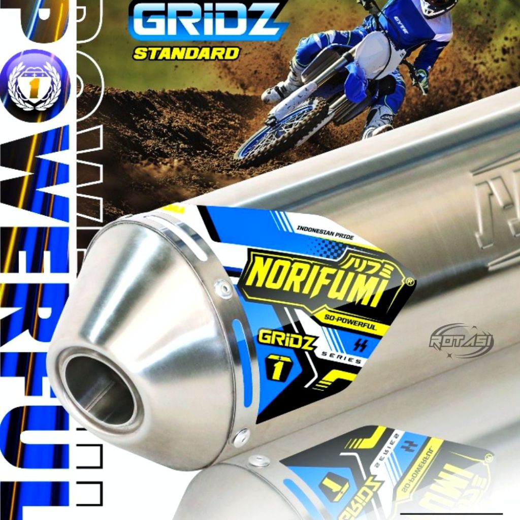 Knalpot Norifumi GRIDZ  NEW Power Full Stainless Standard Bore Up PNP KLX 140 150/CRF 150L/DTRACKER/
