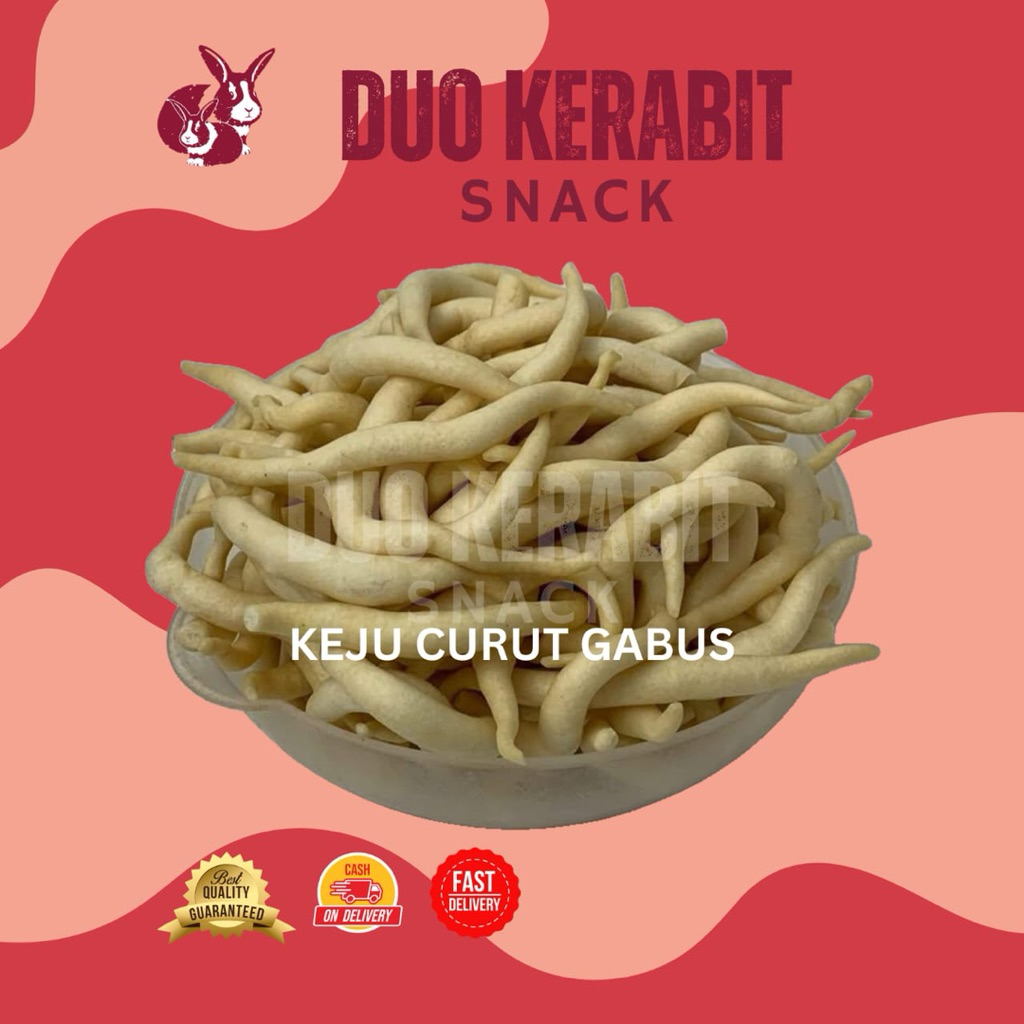 

Keju curut Gabus Duo Kerabit Snack 500gram