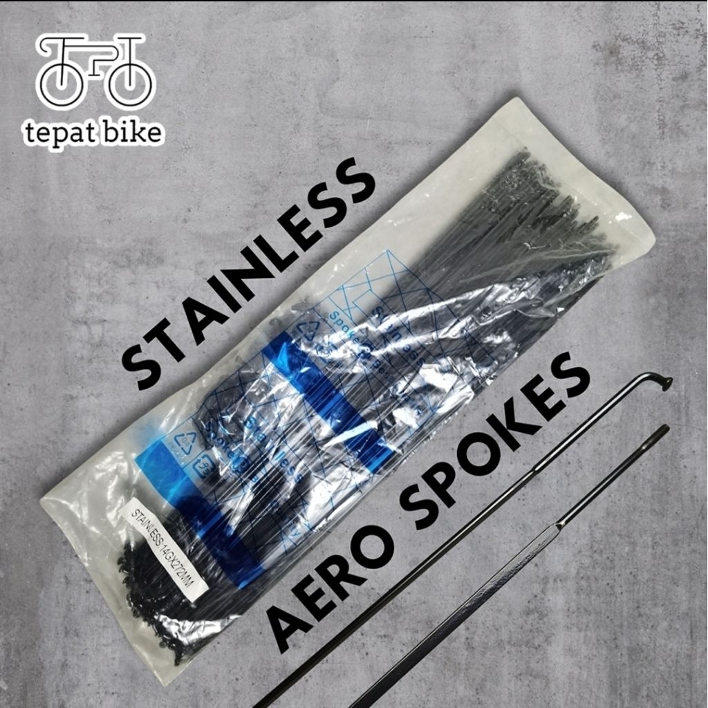 Ruji Jari-Jari Spoke Aero Gepeng Pipih Stainless 262 272 mm