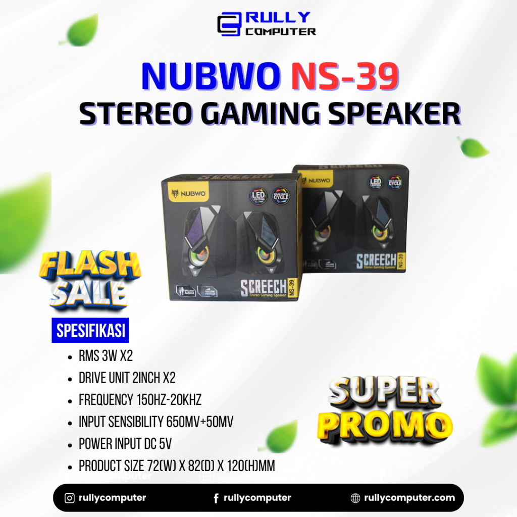 NUBWO Speaker NS-39 Stereo GAMING Speaker
