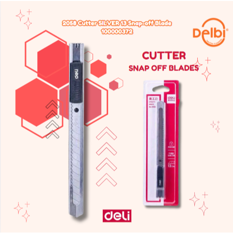 

DELI Cutter SILVER Snap-off Blade PISAU CUTTER KECIL
