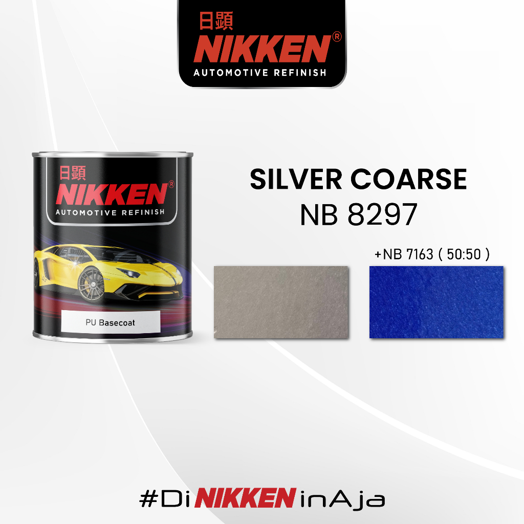 NIKKEN NB 8297 - Warna Metallic - Cat PU Basecoat Motor Mobil - Silver Coarse