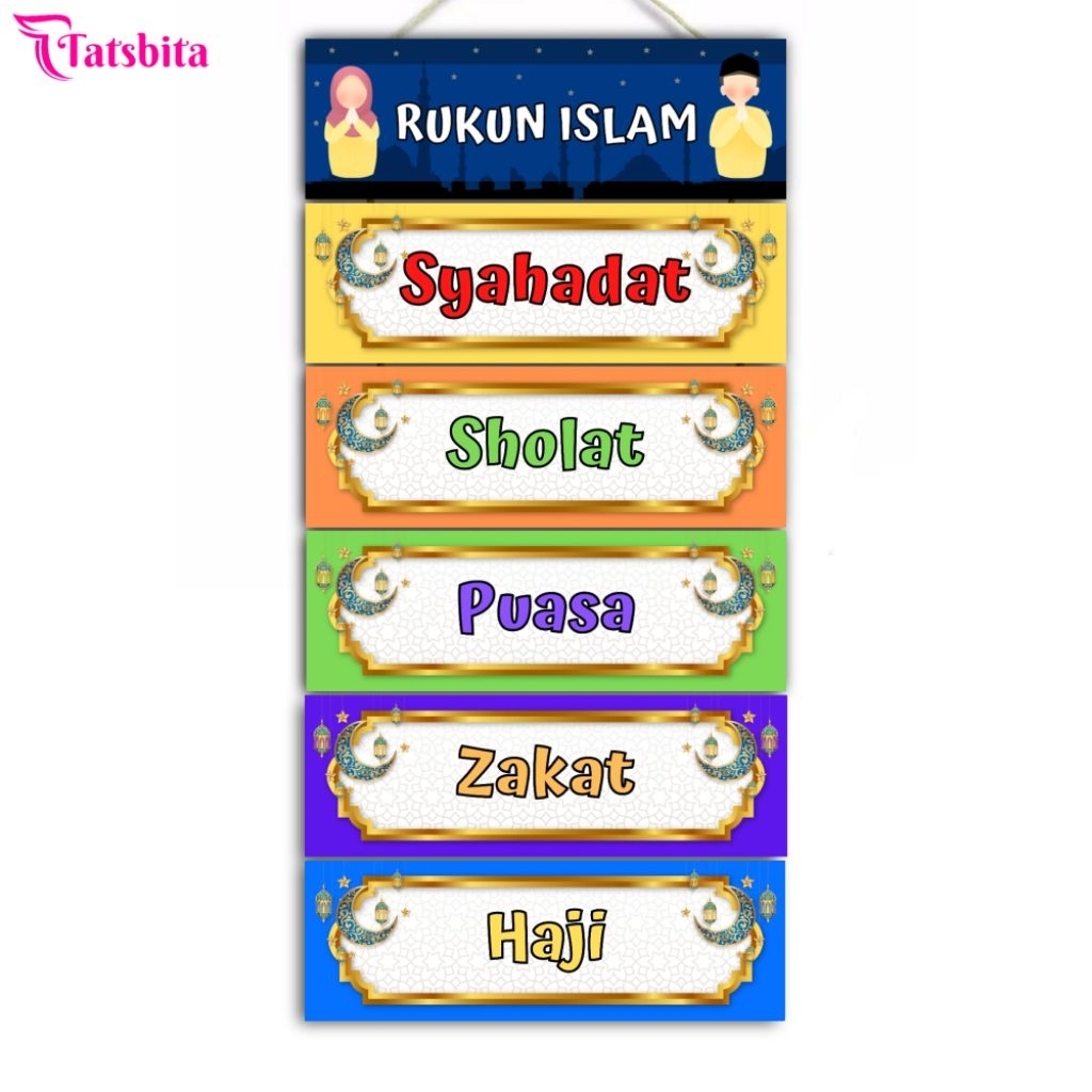 TATSBITA Pajangan Hiasan Dinding Dekorasi Wall Decor Rukun Islam & Rukun Iman Tingkat Susun