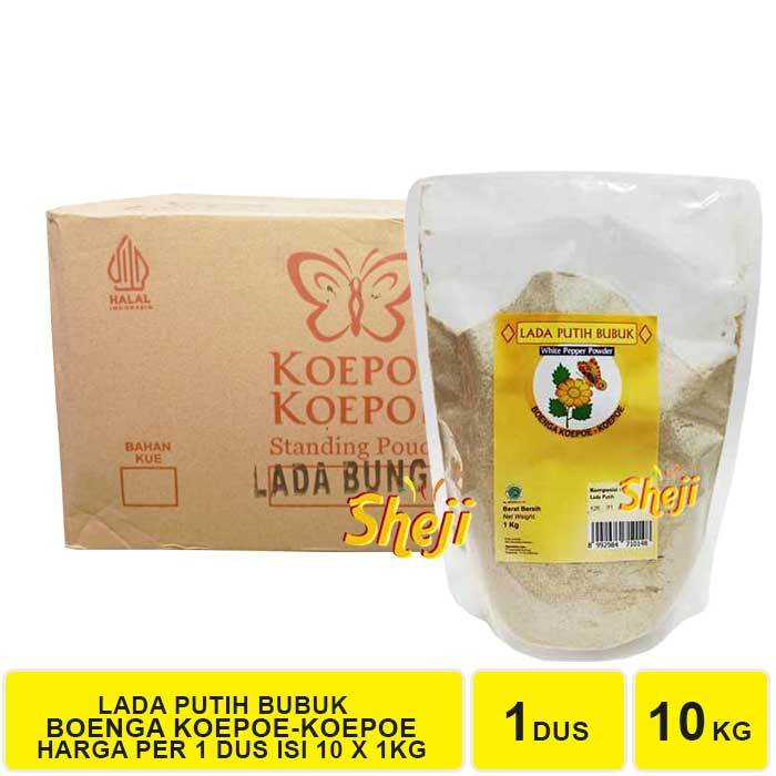 

1 DUS ISI 10 PCS/POUCH LADA PUTIH BUBUK CAP BOENGA KOEPOE KOPOE (BUNGA KUPU KUPU) 1KG