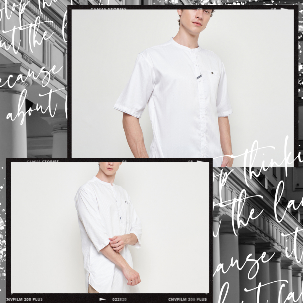 AS SAFWA Baju Koko Putih Kurta K175 dan Kemeja Koko Kemko Putih KM78 - Abyadh