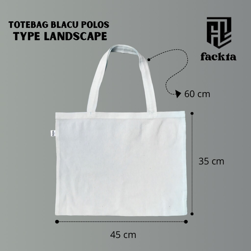 FAVORIT FACKTA totebag polos bahan blacu type landscape totebag blacu totebag blacu polos totebag