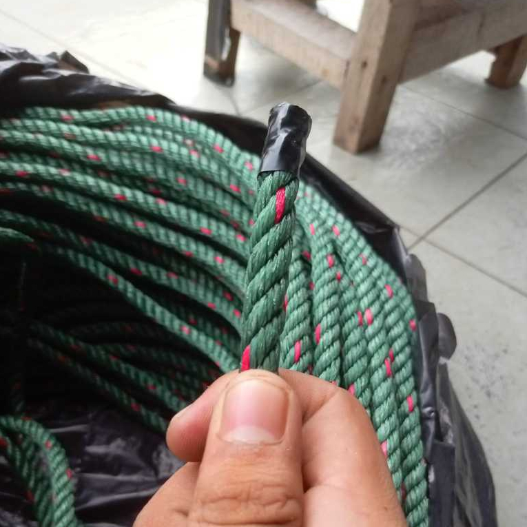 

1 Roll Tali Tambang 10mm 12mm 14mm Tambang Plastik PE Hijau Bintik Merah
