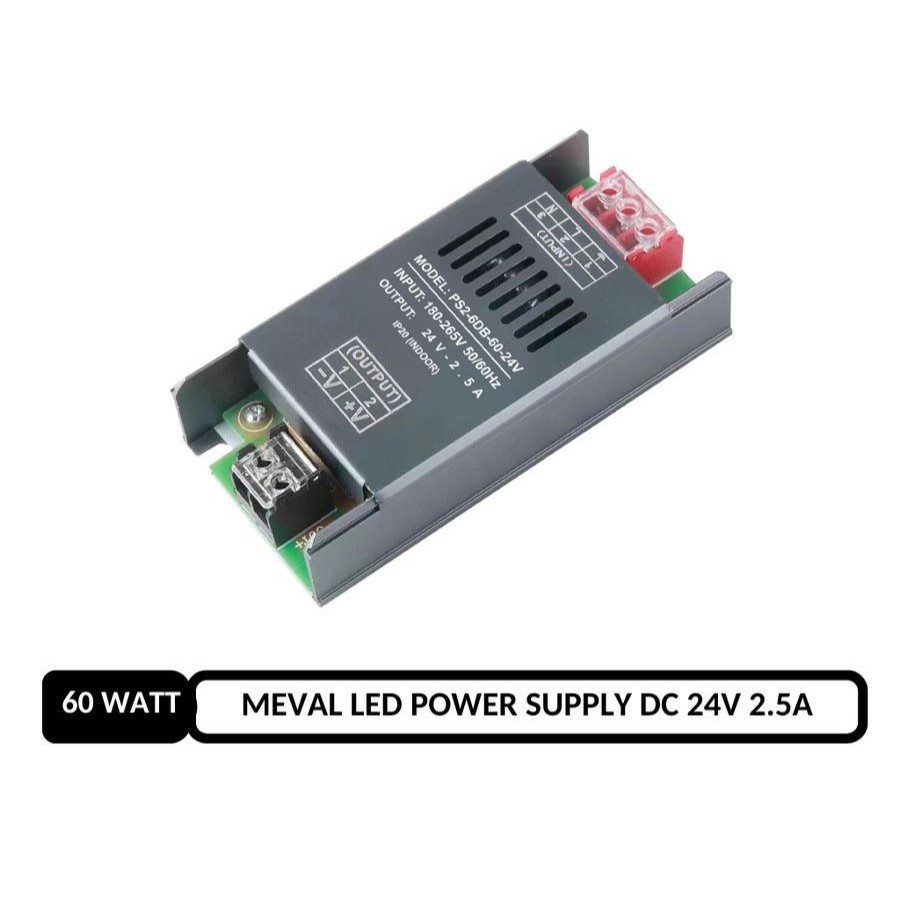 MEVAL Adaptor Power Supply SLIM LED Strip 2,5 AMPERE  60  WATT 24 VOLT