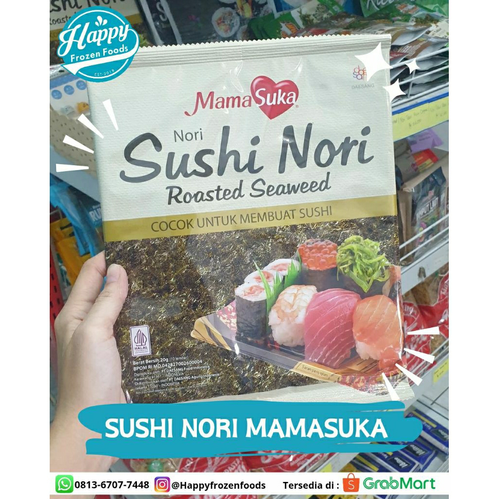 

SUSHI NORI MAMASUKA 10L | GIMBAB | RUMPUT LAUT | HAPPY FROZEN FOODS PALEMBANG
