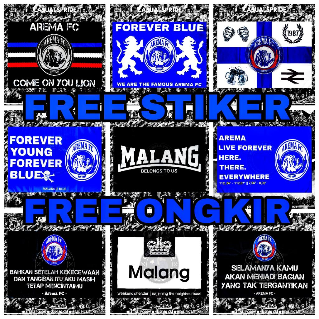 Bendera Murah Arema FC Malang Curva Sud 1987 Ultras Casuals Aremania