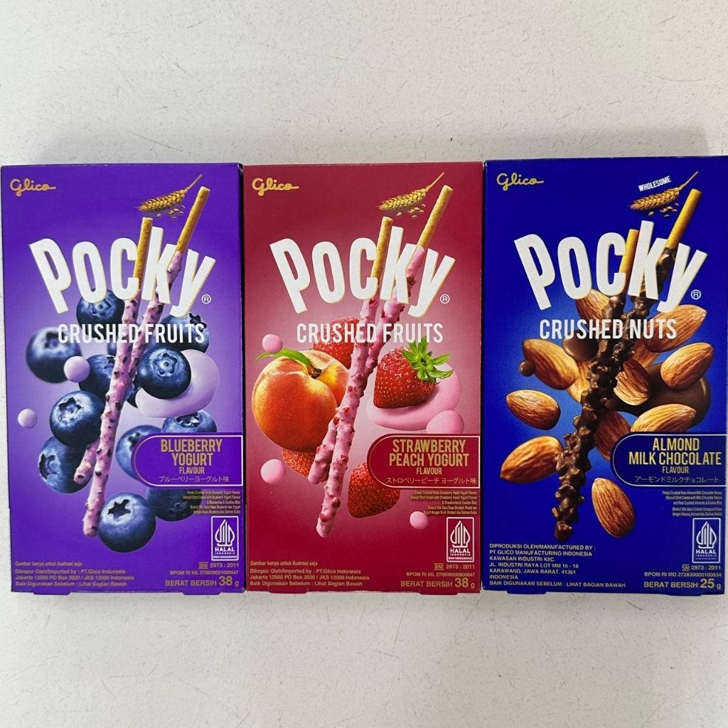 

Best Seller Pocky Crushed 38gram Almond Chocolate Blueberry Strawberry Peach Yogurt