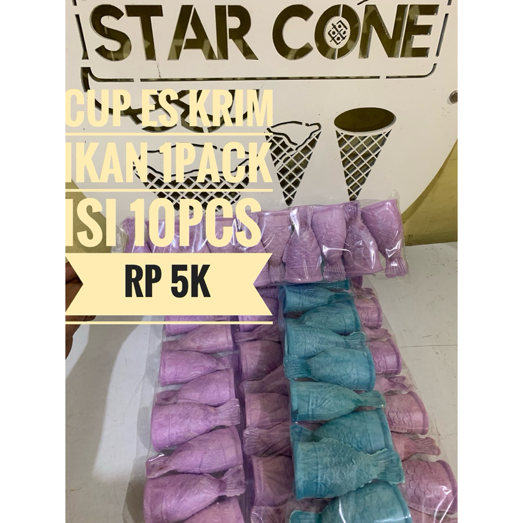 

STAR CONE CUP ES KRIM ikan 1 pack isi 10pcs