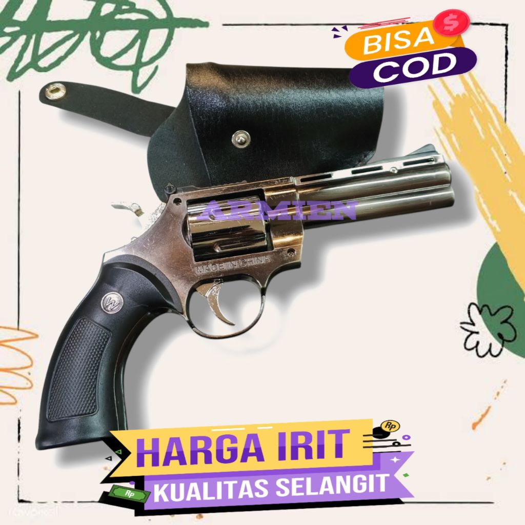 Korek Api Gas Pistol Revolver / Korek Api Bara Model Pistol Revolver Ukuran Besar + Free Sarung
