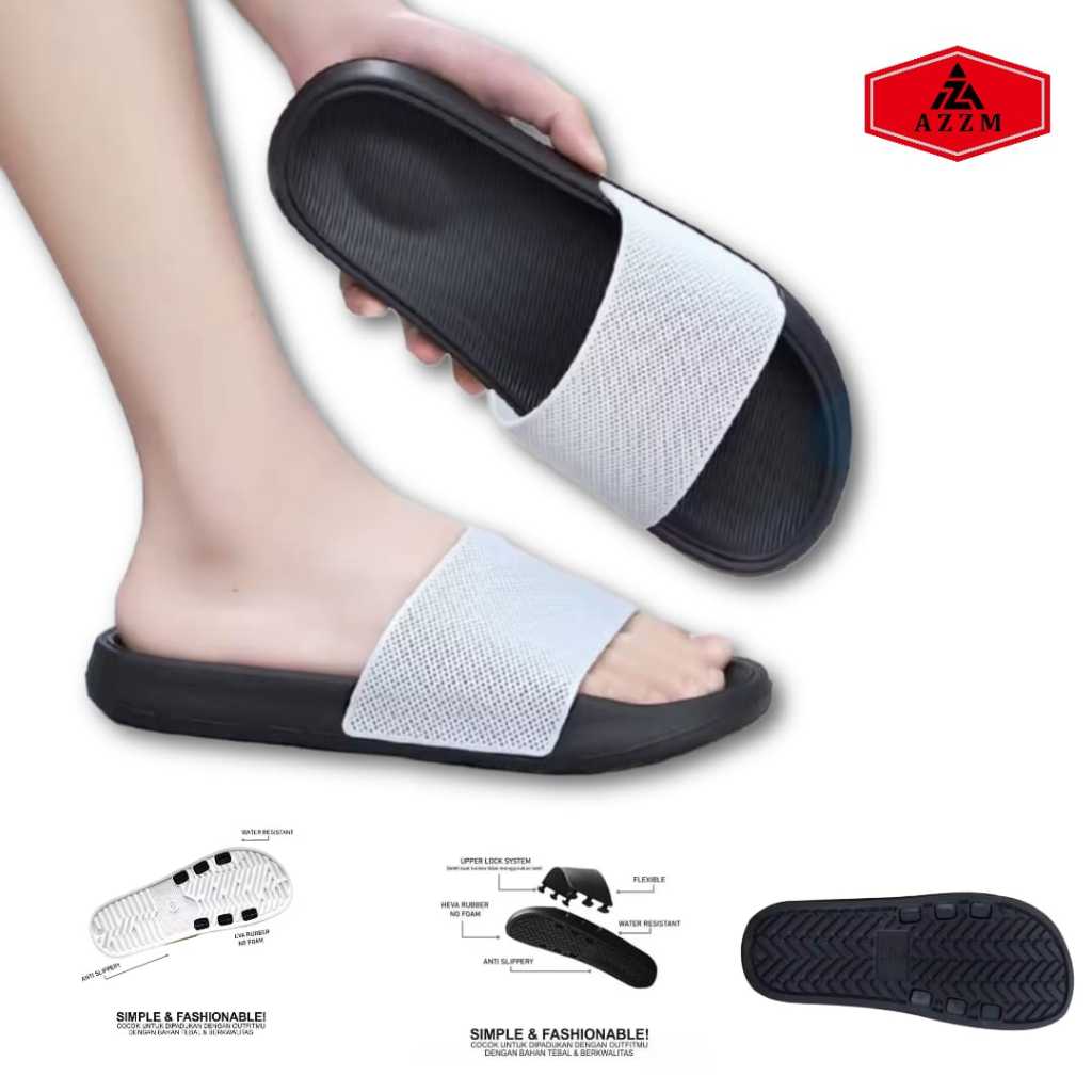 Sandal Slide Selop Karet Pria Original Sandal Slip On Polos Sandal Distro Pria Dan Wanita Terlaris