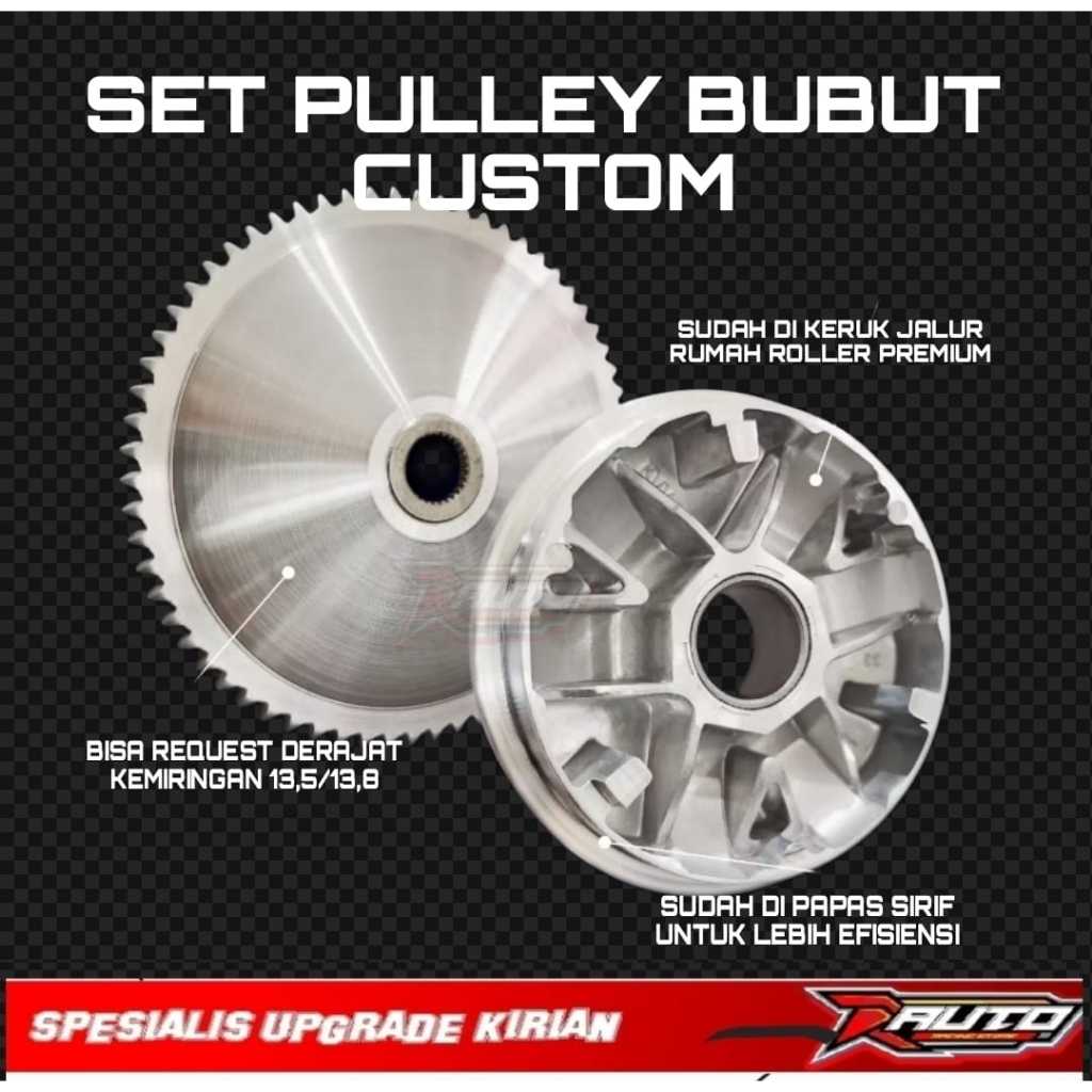 PULLEY SET BUBUT CUSTOM RACING Rumah Roler Beat Fi Pully Custom Beat Karburator Pulley Bubut Puli Ki