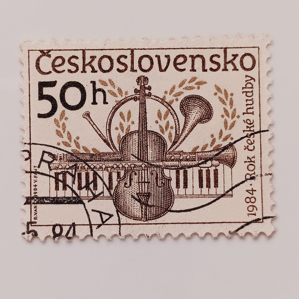 

(AA) Perangko Cekoslowakia 1984 Year of Czech Music - Musical Instruments 50 haléř Used