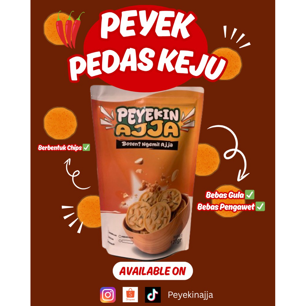 

Peyekin Ajja – Pedas Keju | Peyek Chips Pedas Gurih Tabur Keju Bubuk | Snack Kekinian Viral