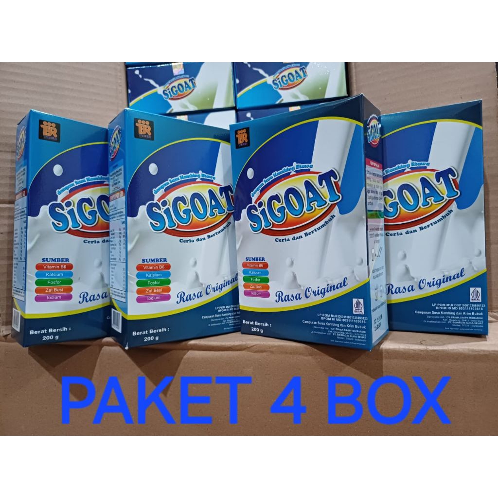 

SIGOAT SUSU KAMBING ETAWA BUBUK – ORIGINAL_PAKET 4 BOX @200 gram