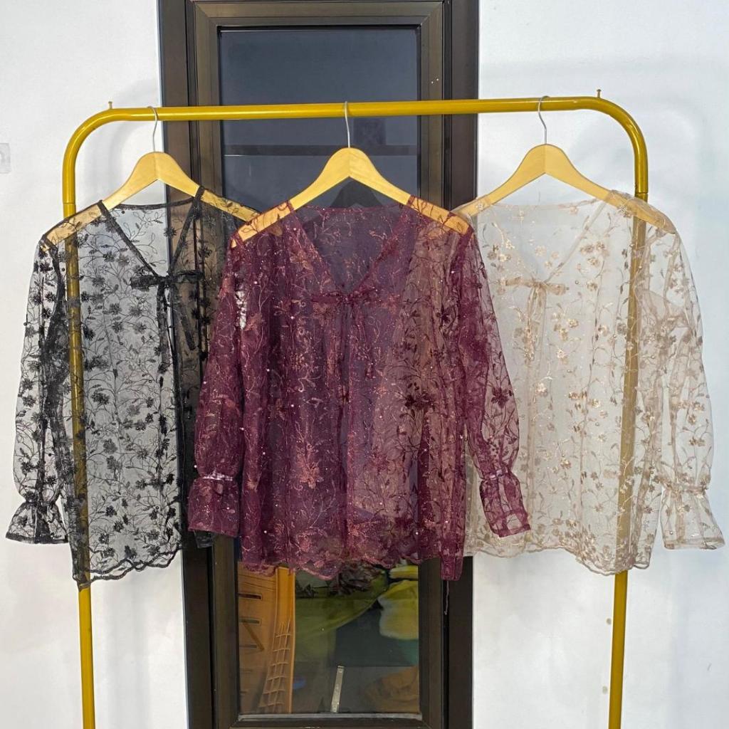 FREE ONGKIR OUTER VEST LONG, VEST BRUKAT PANJANG, TUNIK BRUKAT, KEBAYA BRUKAT