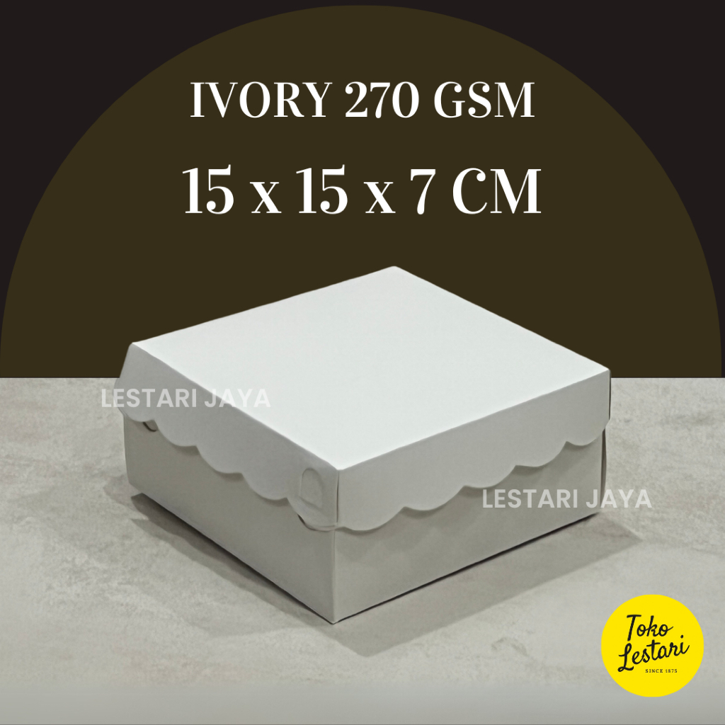 

Box Ivory Putih 15x15x7 CM Untuk Kotak Kue Roti Snack Hampers