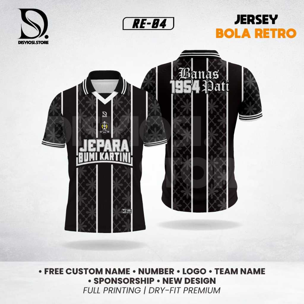 Baju Bola Retro PERSIJAP Jepara | Jersey Retro PERSIJAP Jepara Fans Club Unisex Dry-Fit Full Printin