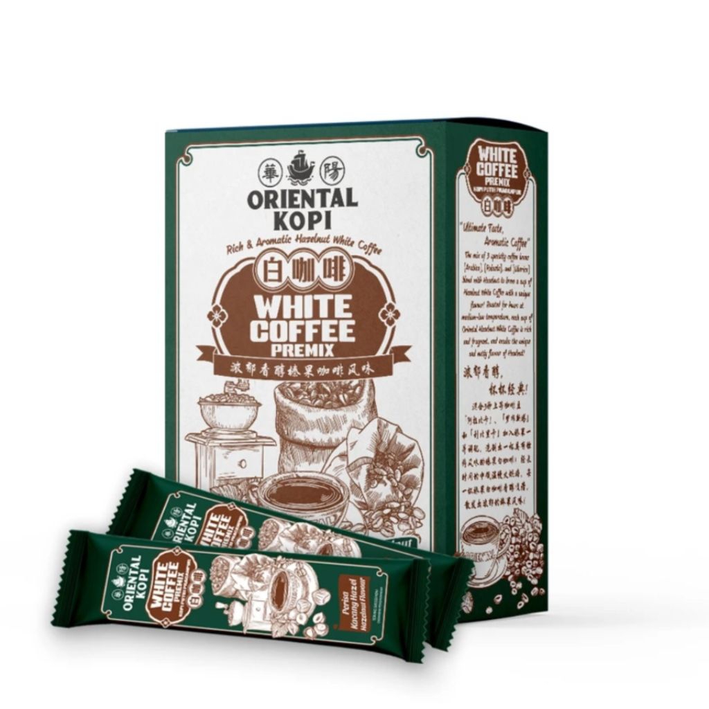 

ORIENTAL Hazelnut White Coffee Malaysia (10 sachet)