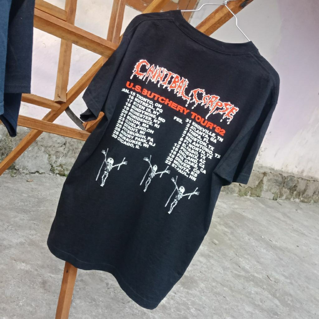 VINTAGE CANNIBAL CORPSE TOUR  92 SIZE M KOLEKSI KAOS BANYAK DICARI KOLEKTOR