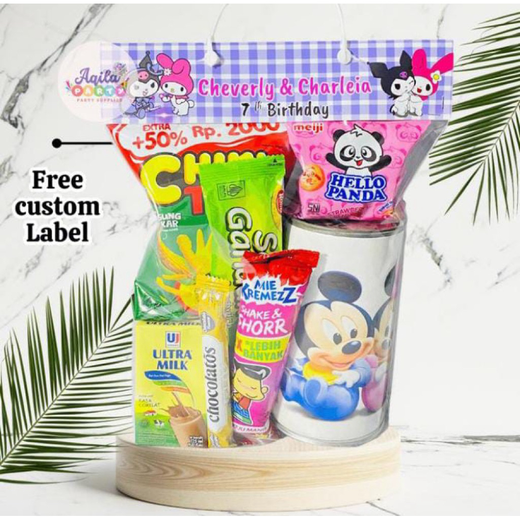 

Paket snack souvenir Celangan / Souvenir Ulang tahun Anak Free label custom