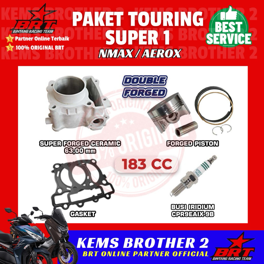 BLOK BRT NMAX AEROX 63 MM WR 155 63 MM ORIGINAL BRT Blok Piston Forged Ring Klip BUSI