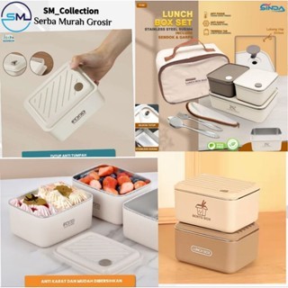 kotak nasi/kotak bekal/kotak bekal anak/rantang makan/lunch box kotak set/kotak nasi tas makan siang