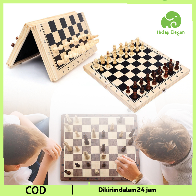 Bidak Catur Kayu Catur Catur Kayu Internasional Catur Magnet Board Games Chess Game Magnet Wooden Ch