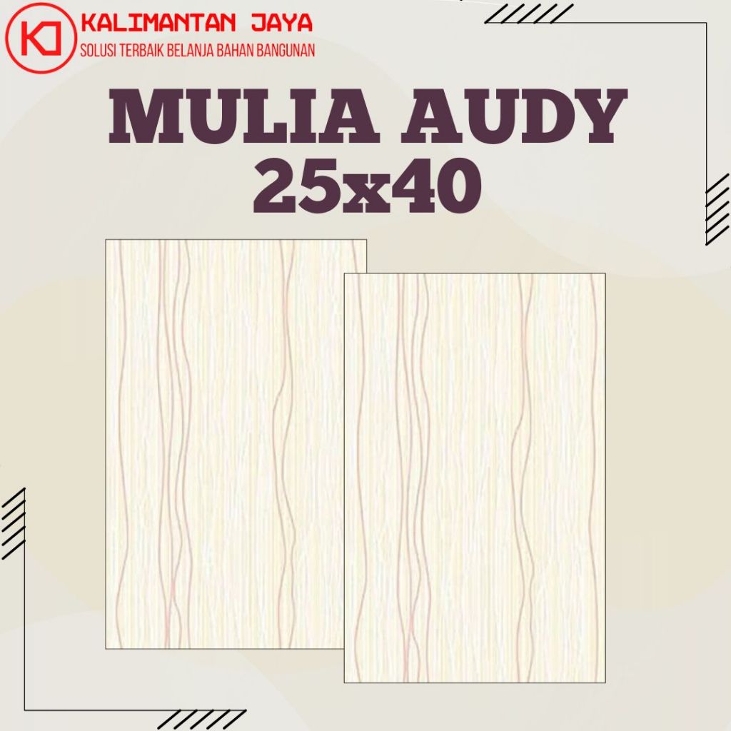 (KHUSUS PENGIRIMAN DALAM KOTA) KERAMIK MULIA AUDDY GOLD 25X40 (HARGA PER DUS)