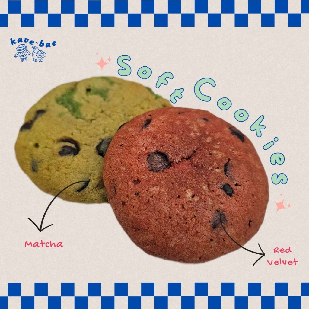 

Soft Baked Cookies Chocolate Chocochips Matcha Red Velvet Nutella Marshmellow Keju Cheese