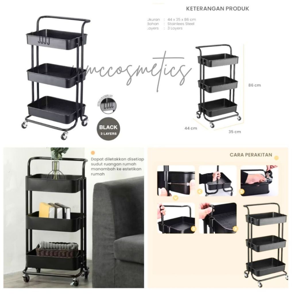 TROLI/ RAK TROLI  / RAK TROLI DORONG 3susun