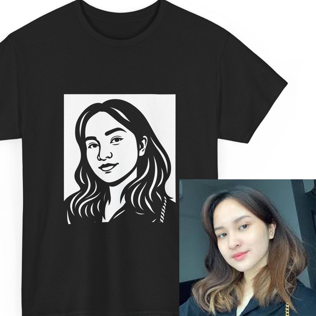 Kaos Custom Foto Wajah Siluet Hadiah Bisa Request Nama untuk Hadiah kado Ultah Wisuda