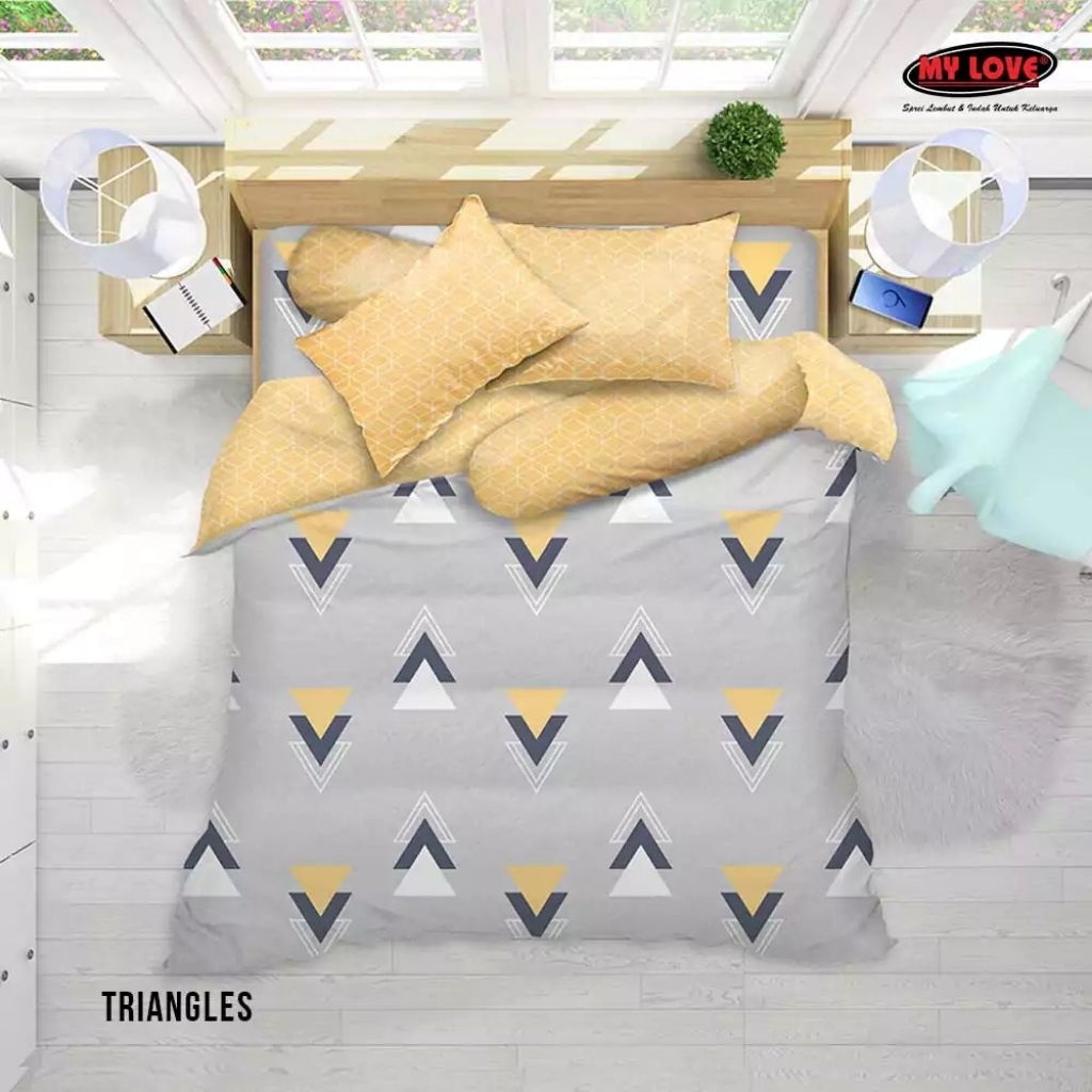 Bedcover My Love Fitted-Triangles King Size Sprei My Love
