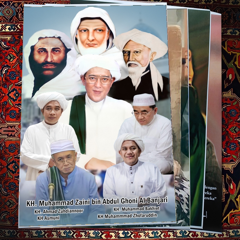 Poster Ukuran Besar Atau Jumbo Foto Ulama Kalimantan bentuk portrait Abah Guru Sekumpul Abah Guru Zu