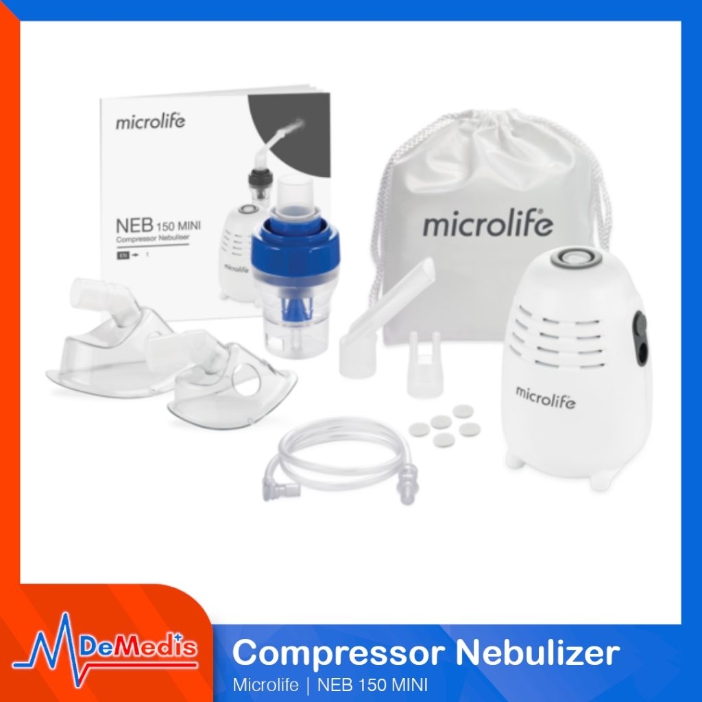 Nebulizer Compressor MICROLIFE NEB150 Mini Alat Terapi Uap Compact Garansi Resmi 5 Tahun