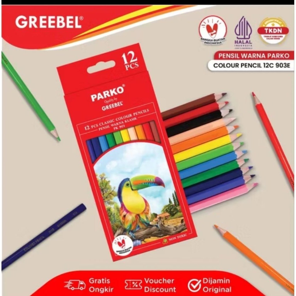 

Pensil Warna Parko Greebel 12 Warna Panjang