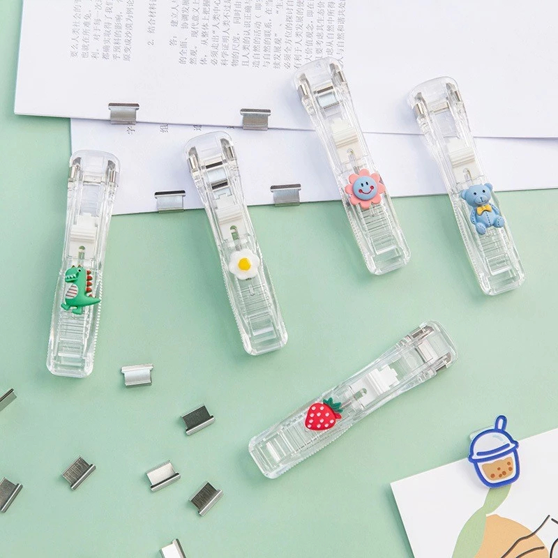 

Penjepit Kertas Stapler Dorong Kliper Paper Clips Poratble Stainless Steel Staples Otomatis