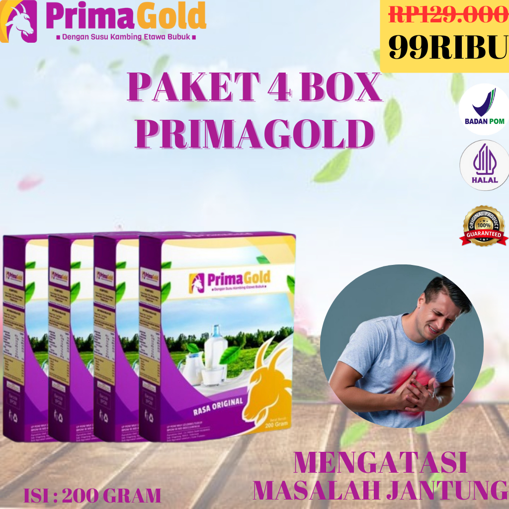 

4 Box Susu Etawa Bubuk PRIMA GOLD Suplemen Cocok Untuk Keluarga