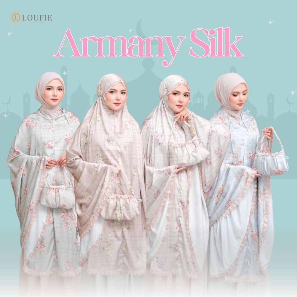 LOUFIE - Mukena Dewasa Travelling Silk Premium Renda Motif Isabelle