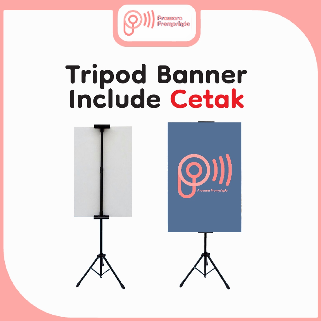 Tripod Banner Include Cetak Banner/ Tripod Banner / Stand Banner / Standing Banner / Tripod Display 